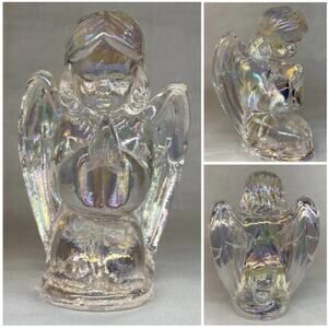 Vintage Mosser Art Crystal Carnival Glass Praying Angel